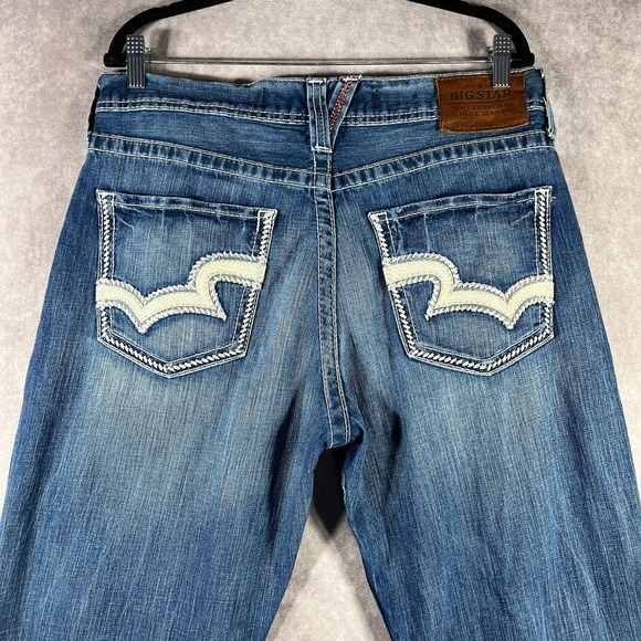 Big Star Buckle Voyager Straight Jeans Mens Size 34 Blue Denim Relaxed Fit Baggy - Picture 1 of 12